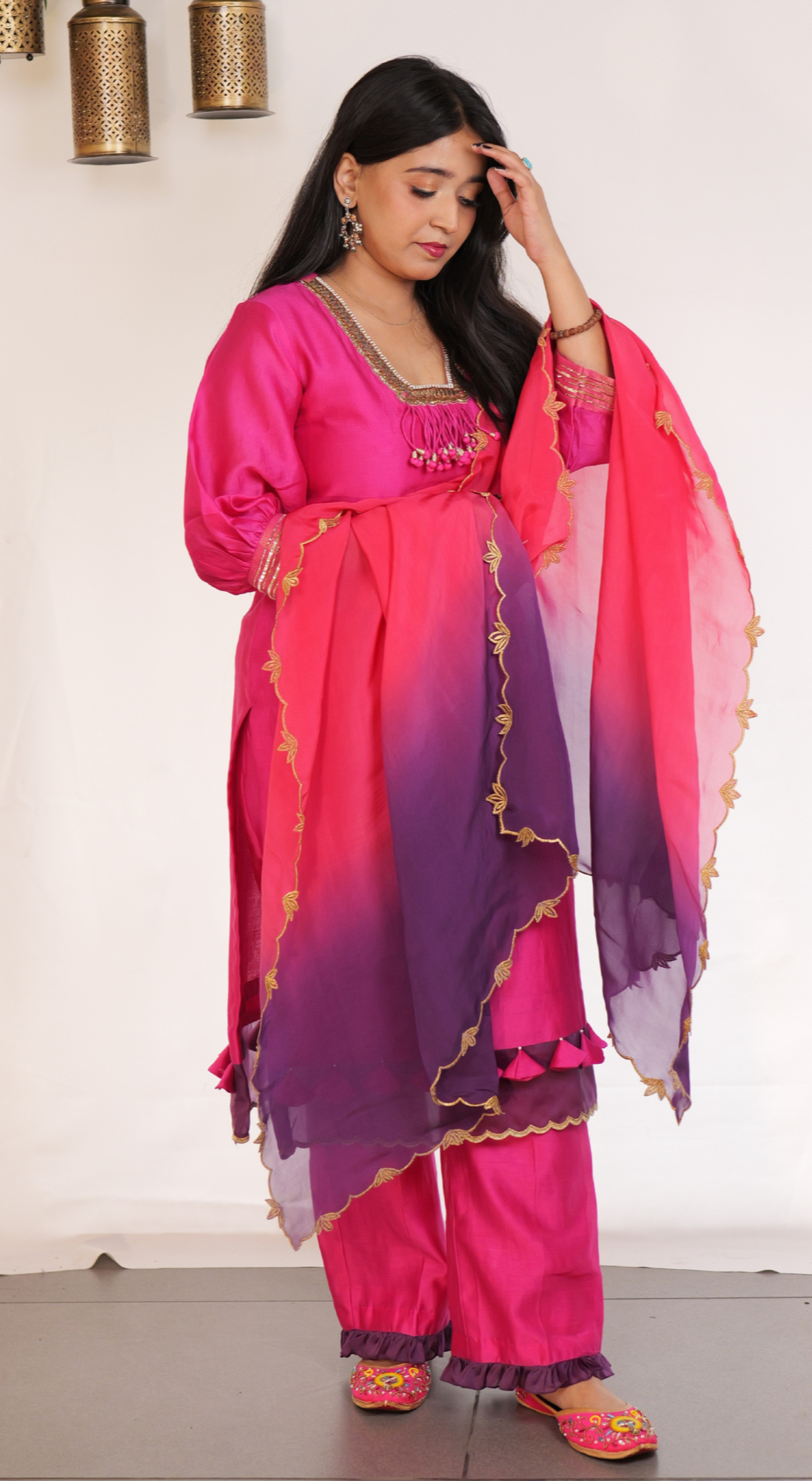 ETHNIC WEAR CHANDERI HAND EMBROIDERY