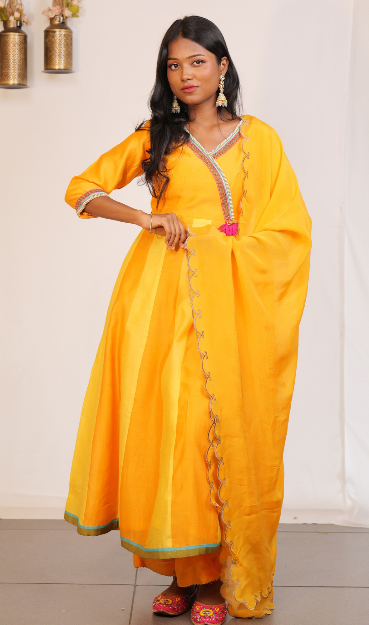 ETHNIC WEAR CHANDERI HAND EMBROIDERY