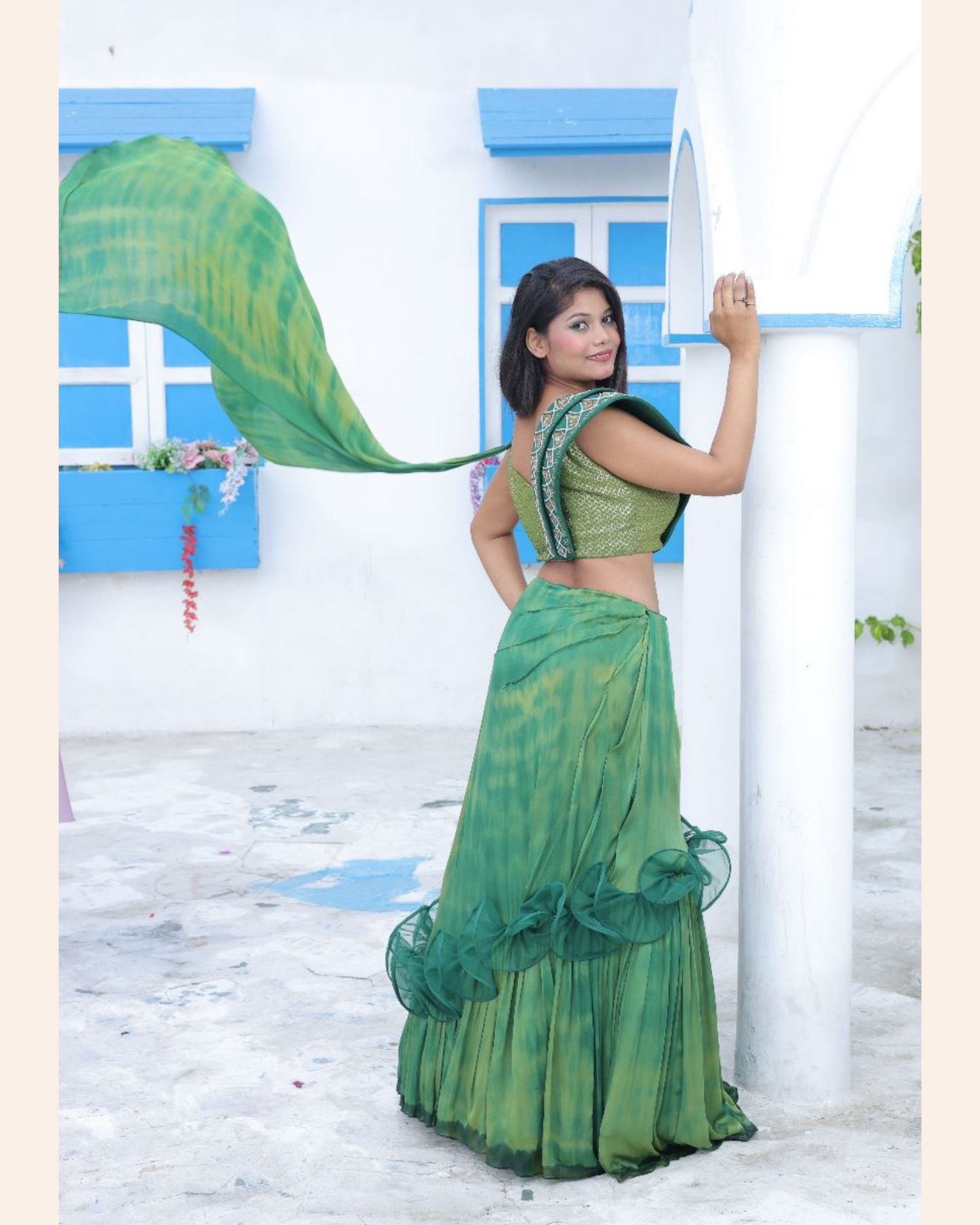 LEHNGA WITH INDOWESTERN BLOUSE