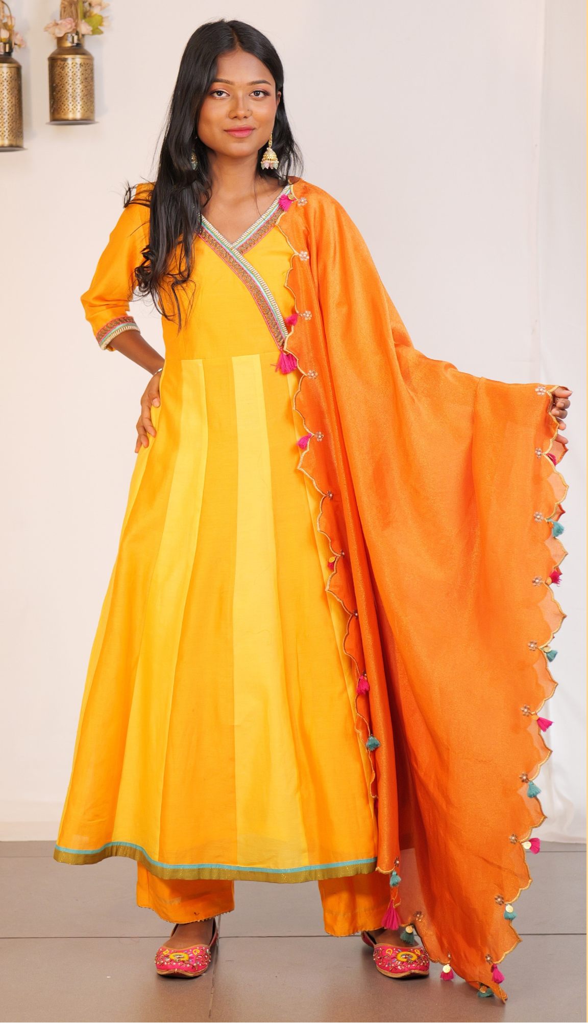 ETHNIC WEAR CHANDERI HAND EMBROIDERY