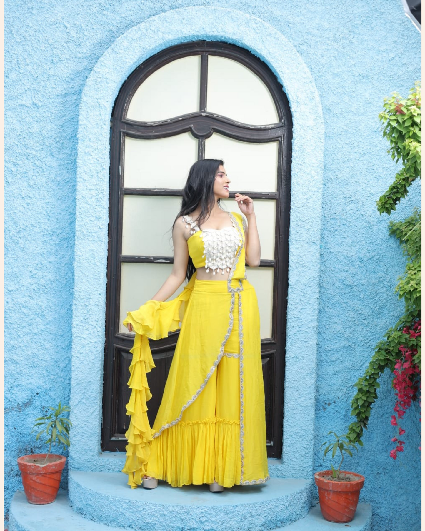 DRAPE dress for haldi function
