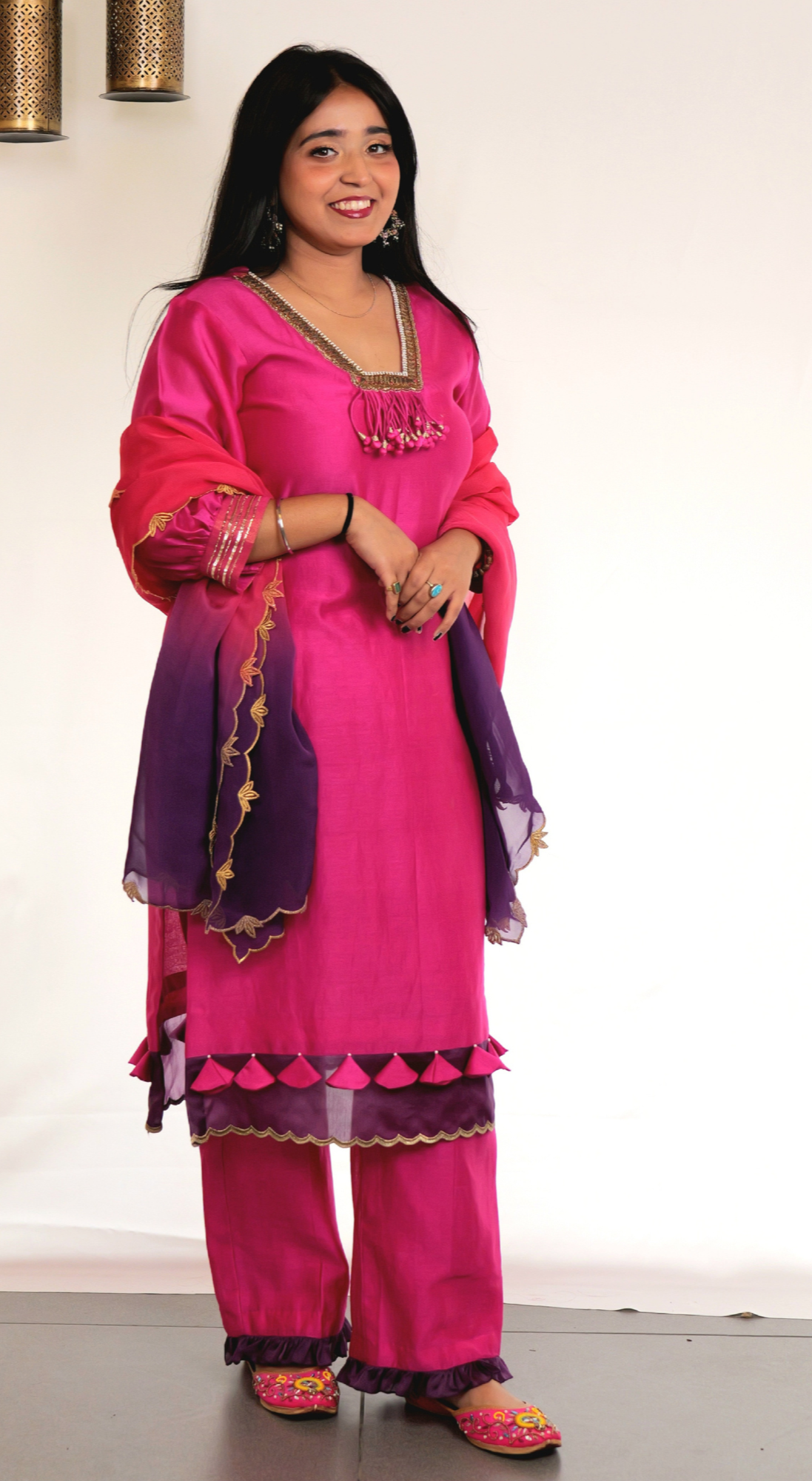 ETHNIC WEAR CHANDERI HAND EMBROIDERY
