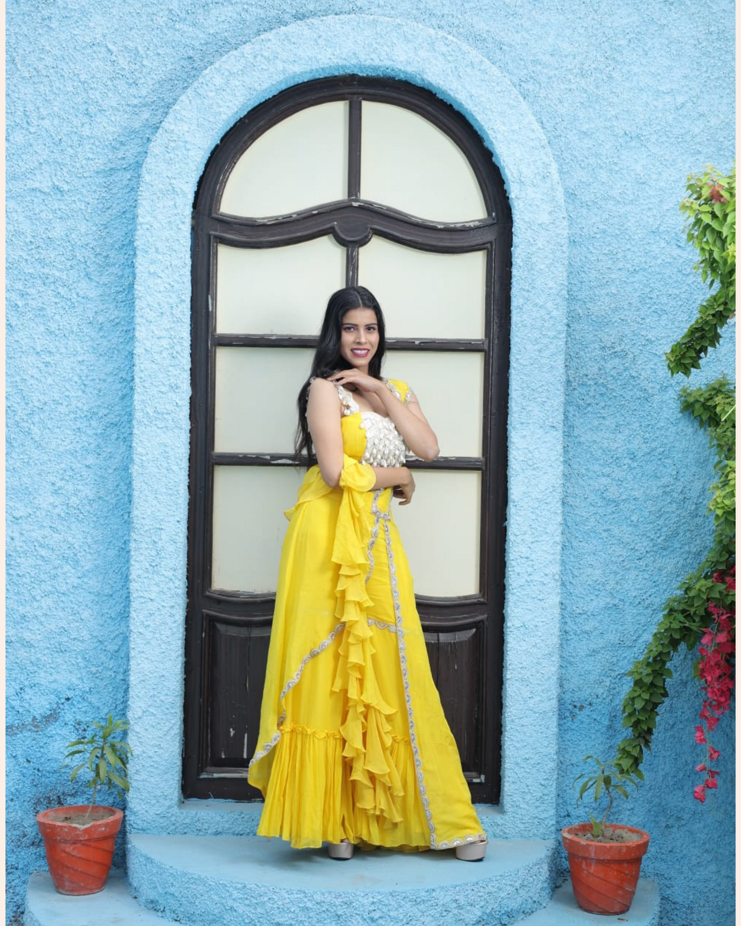 DRAPE dress for haldi function