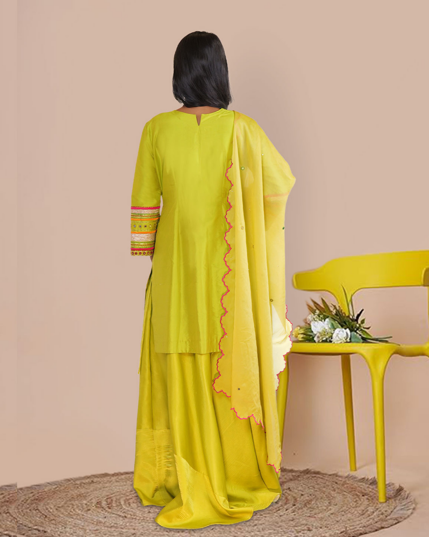 Mirror Work Pure Silk Suit