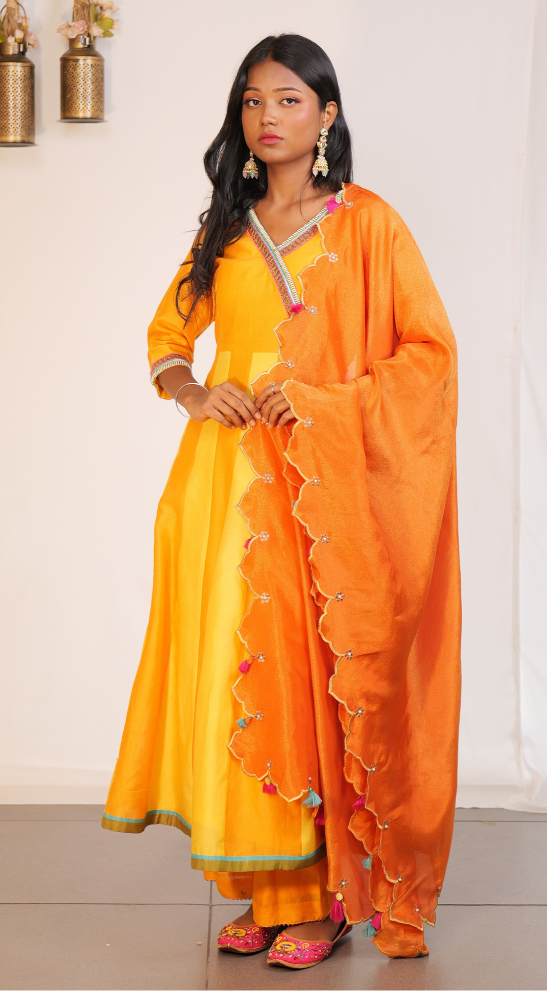 ETHNIC WEAR CHANDERI HAND EMBROIDERY