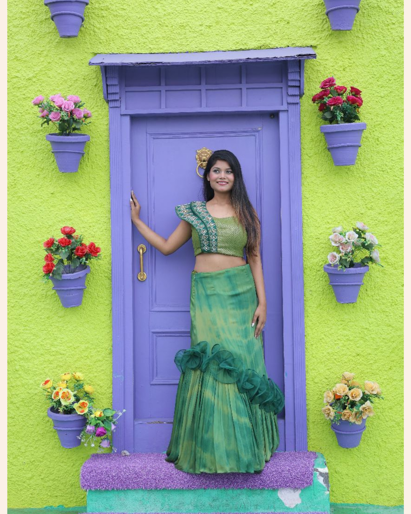 LEHNGA WITH INDOWESTERN BLOUSE