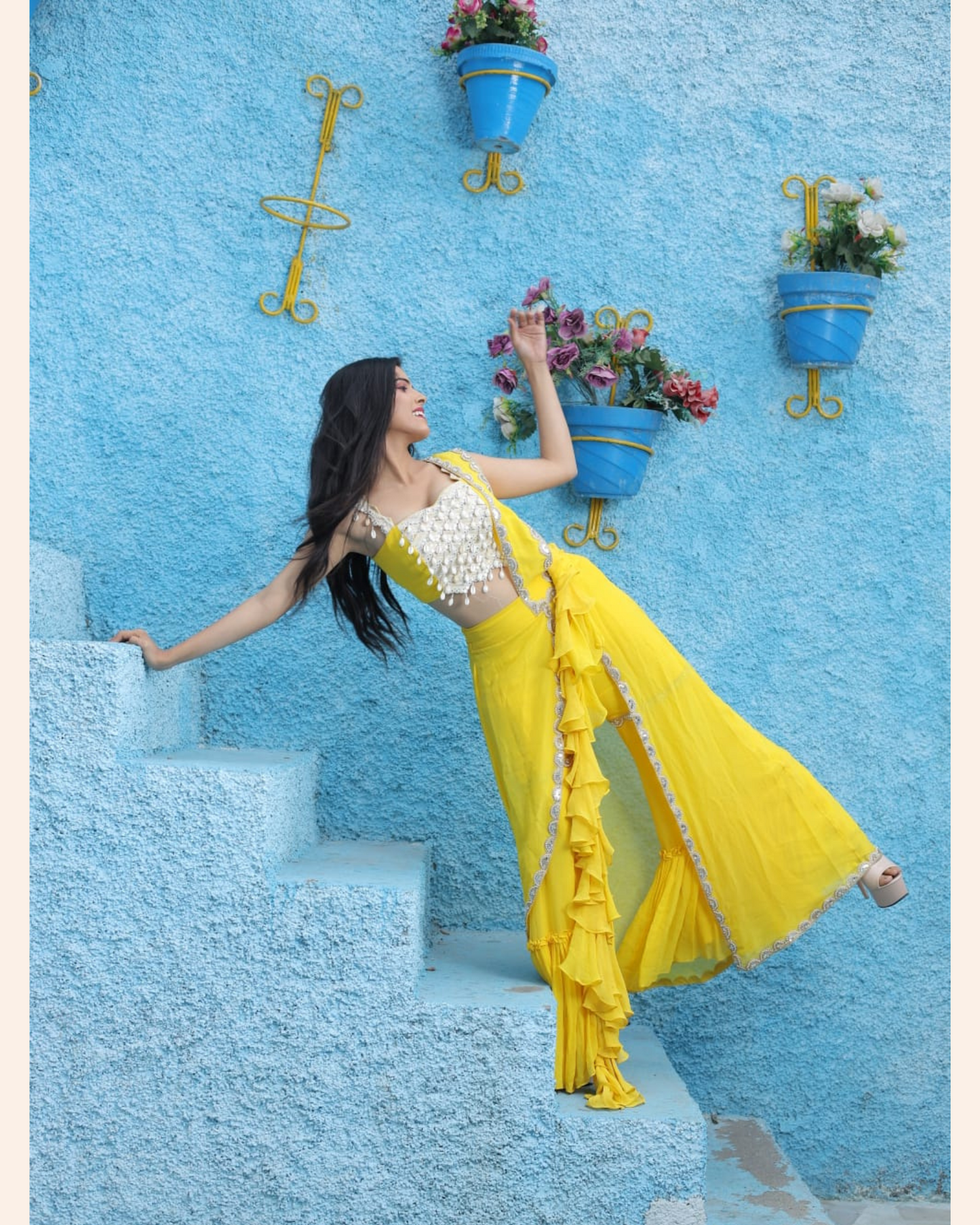 DRAPE dress for haldi function