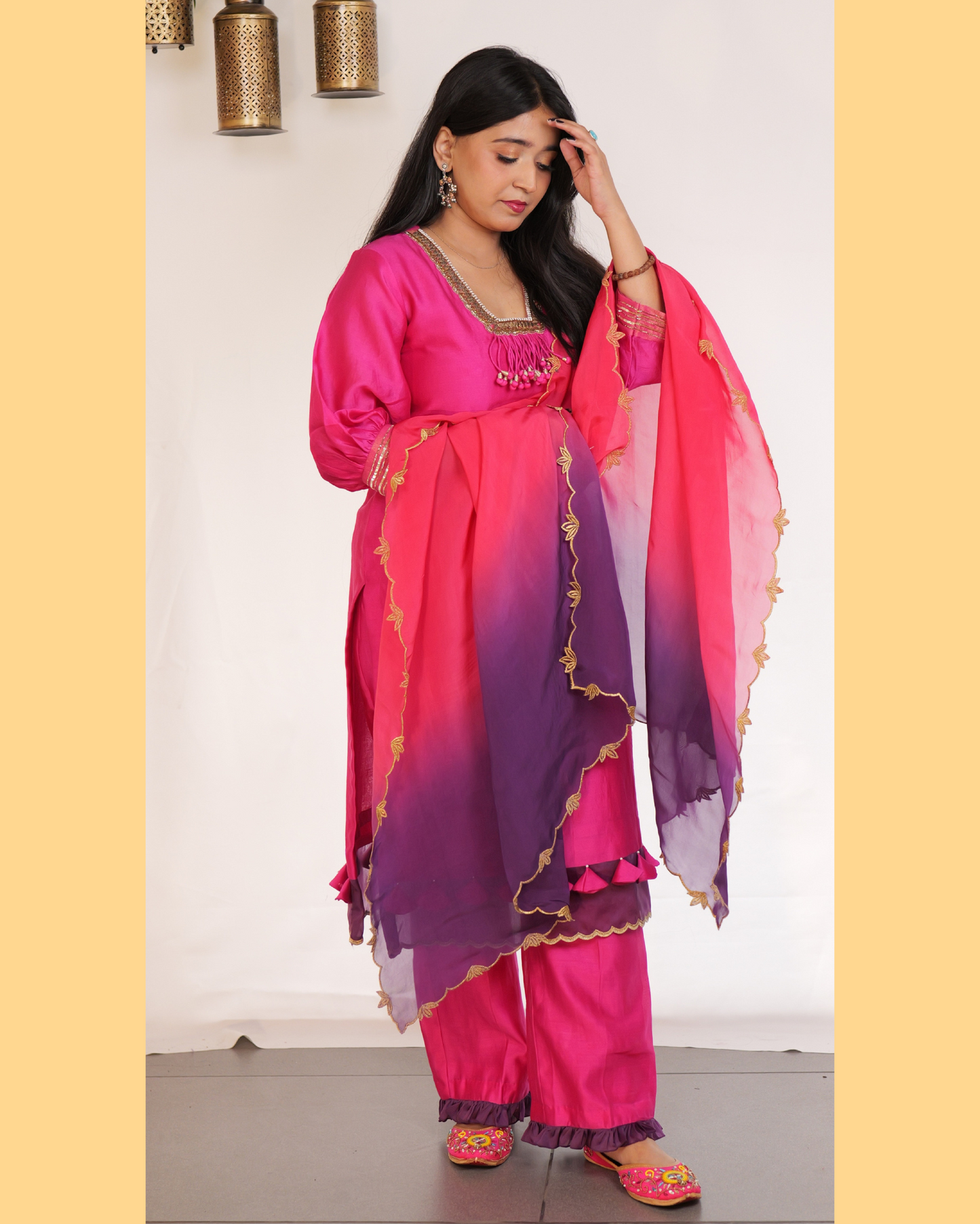 ETHNIC WEAR CHANDERI HAND EMBROIDERY