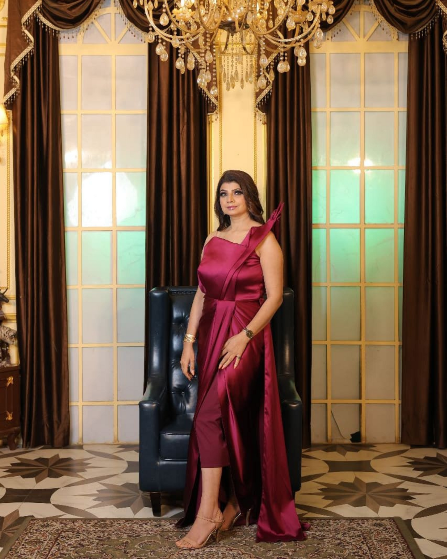 Modern Style Indo Western Drape Dress Perfect for Cocktail Parties