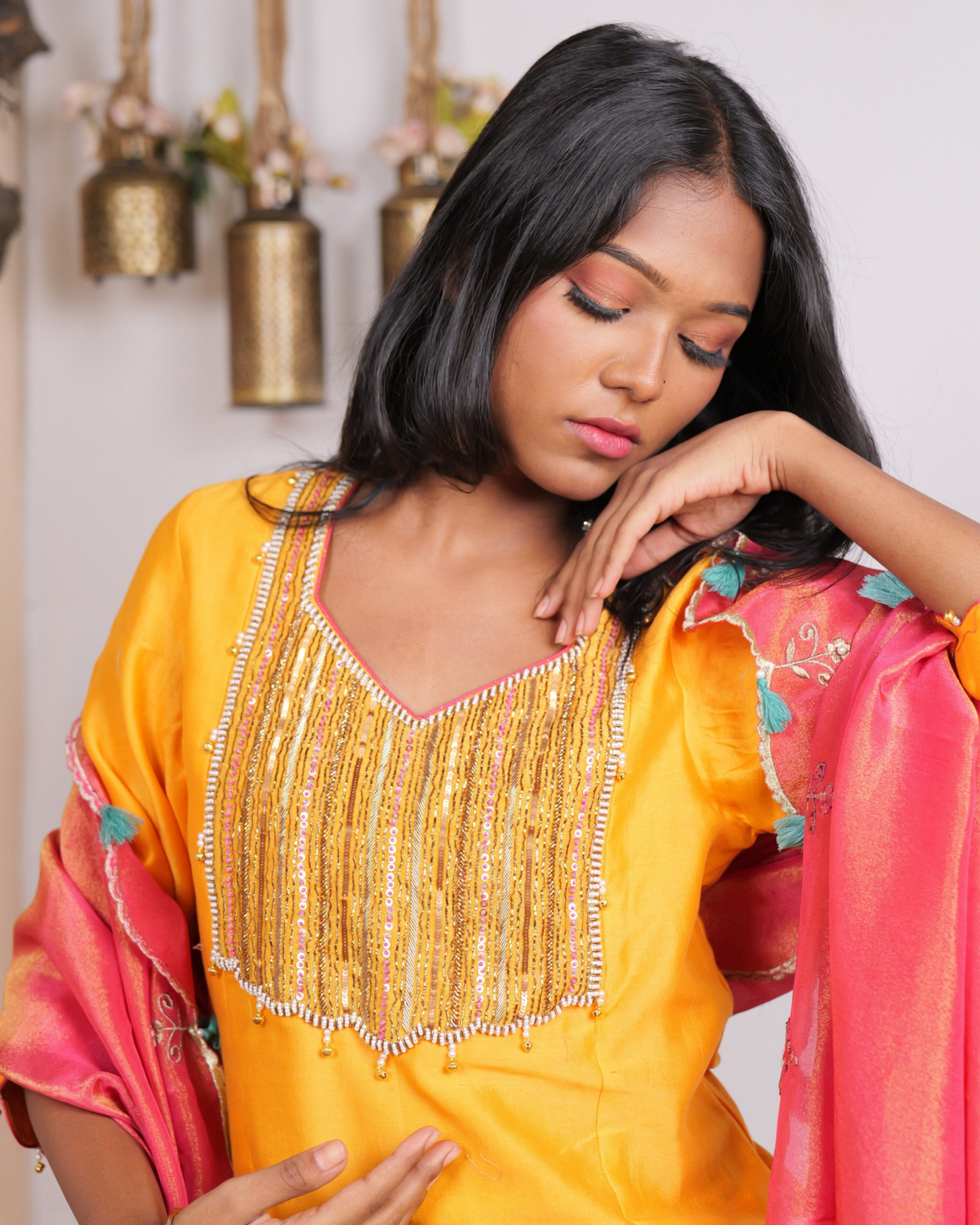 ETHNIC WEAR CHANDERI HAND EMBROIDERY