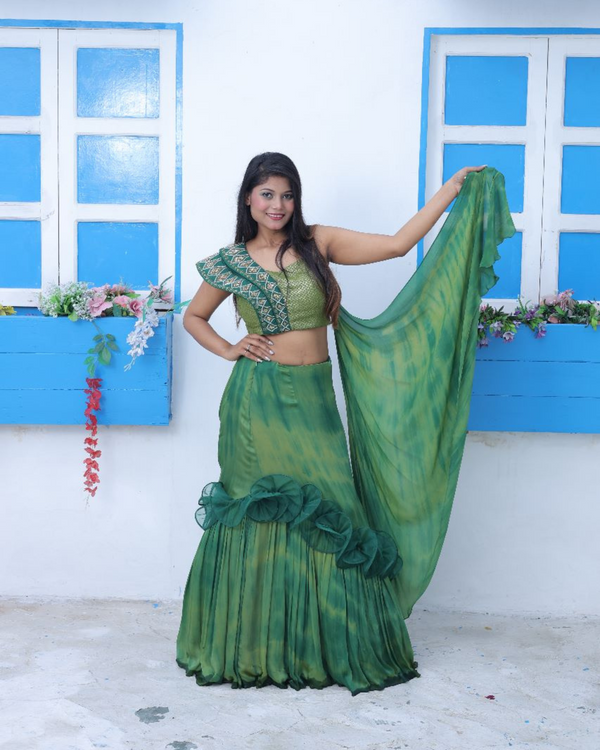 LEHNGA WITH INDOWESTERN BLOUSE