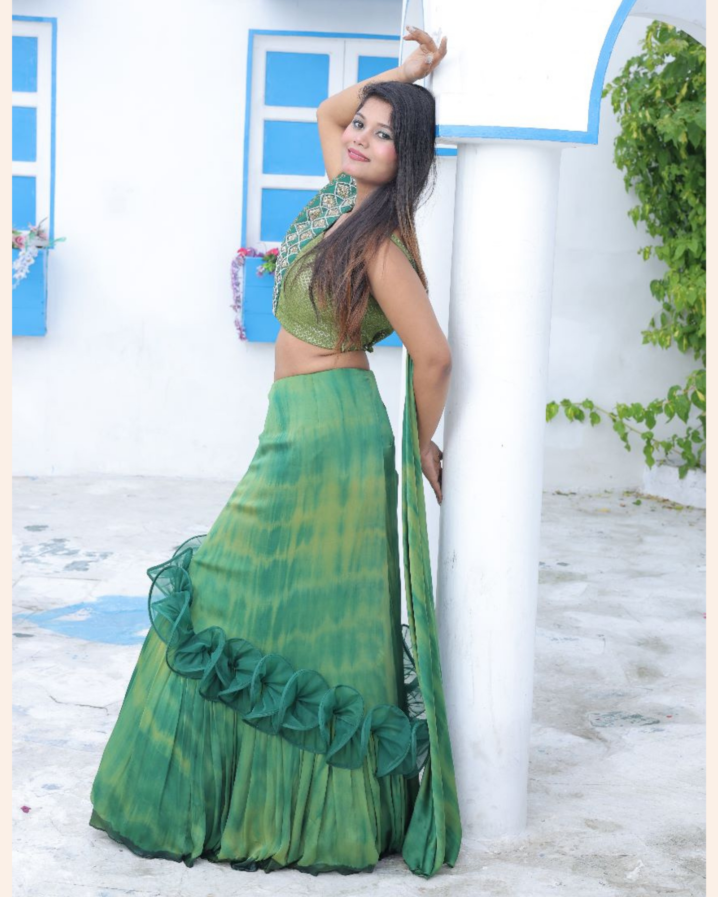 LEHNGA WITH INDOWESTERN BLOUSE