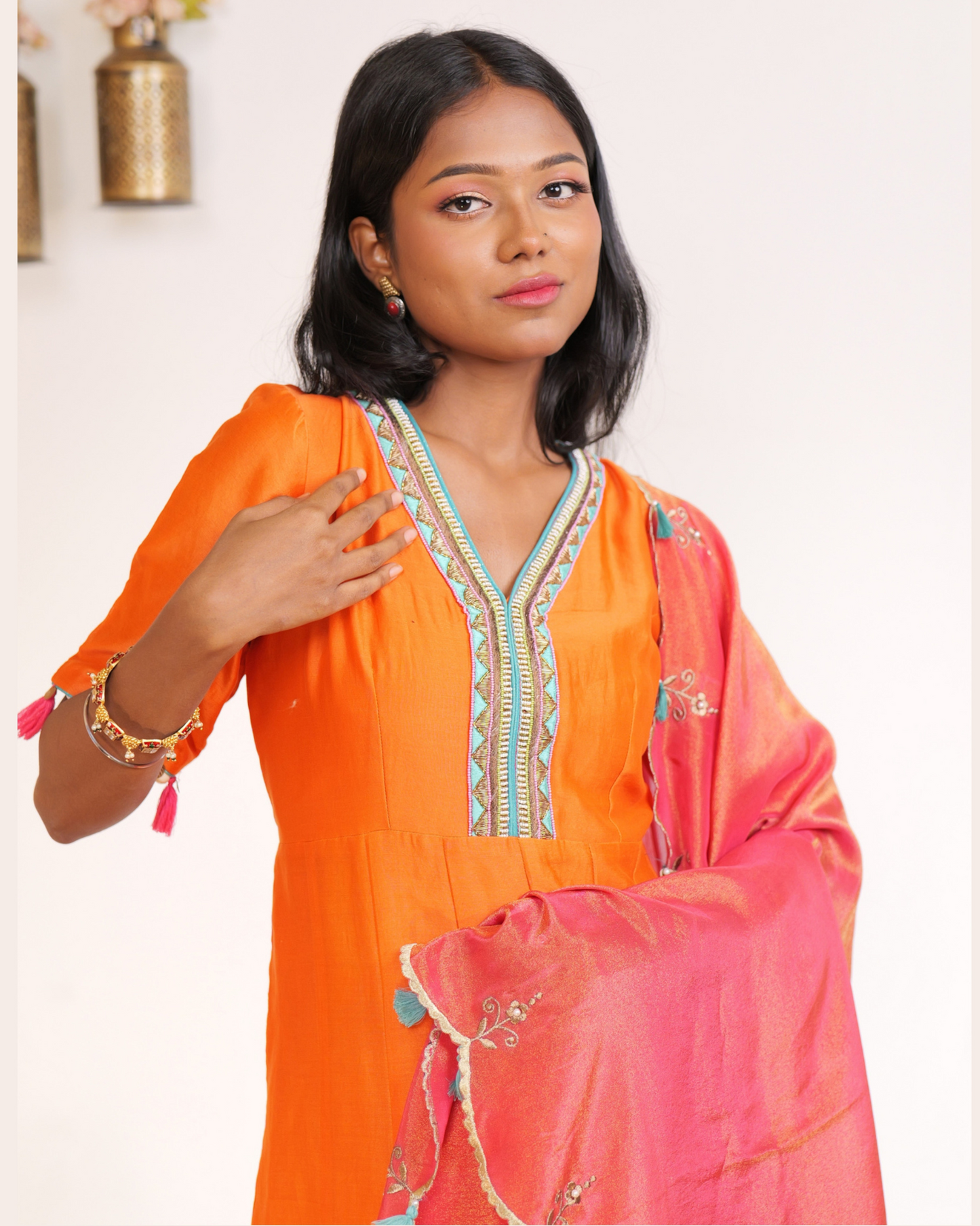 ETHNIC WEAR CHANDERI HAND EMBROIDERY