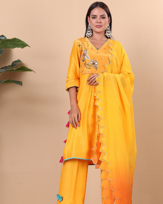 ETHNIC WEAR CHANDERI HAND EMBROIDERY