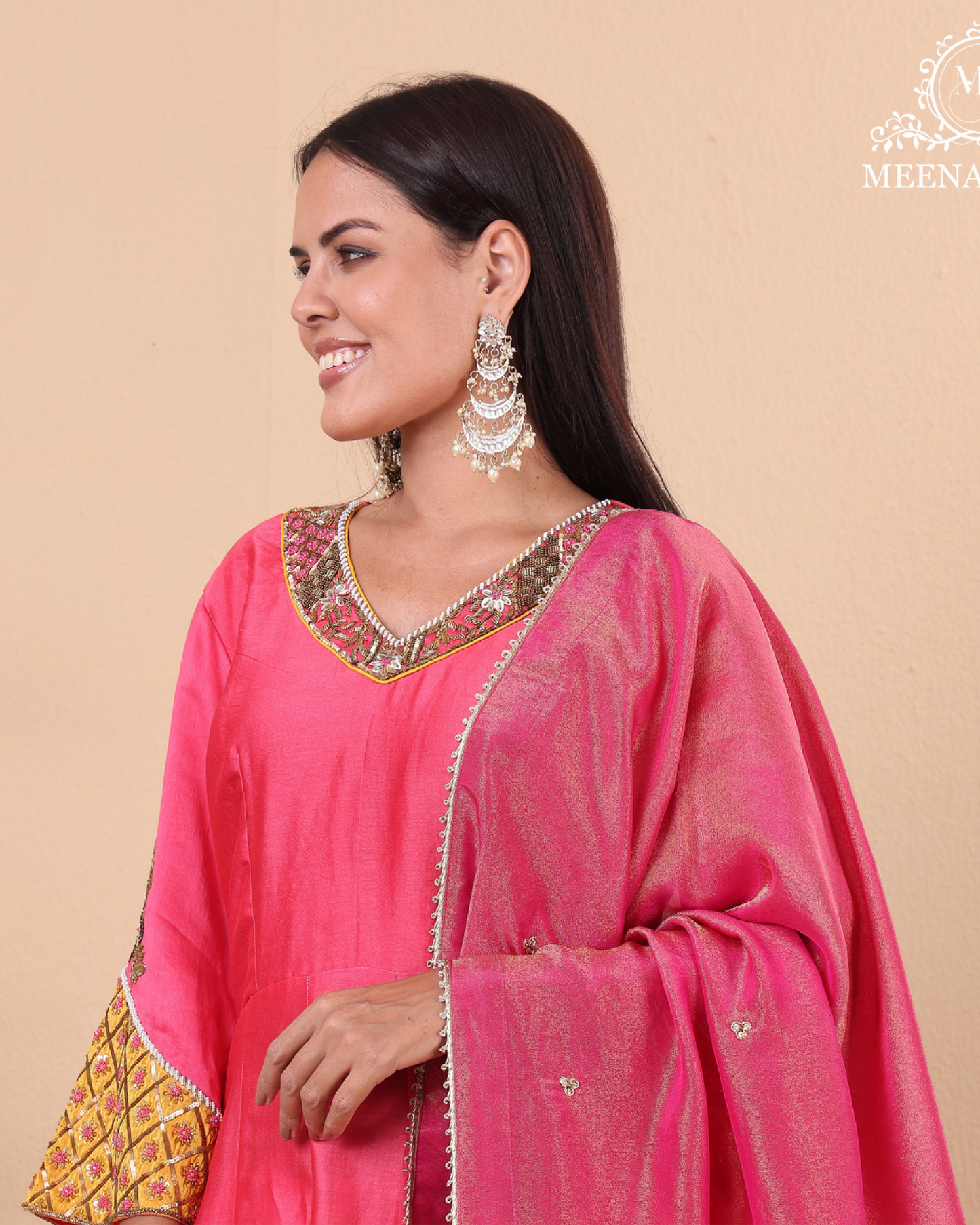 ETHNIC WEAR CHANDERI HAND EMBROIDERY