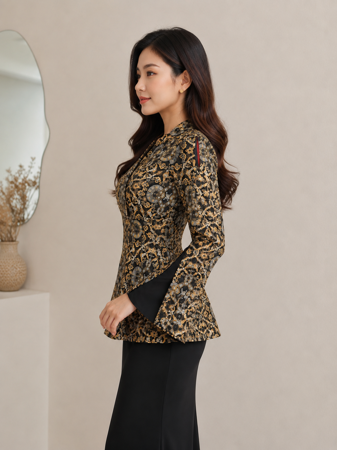Regal Noir Printed Blazer