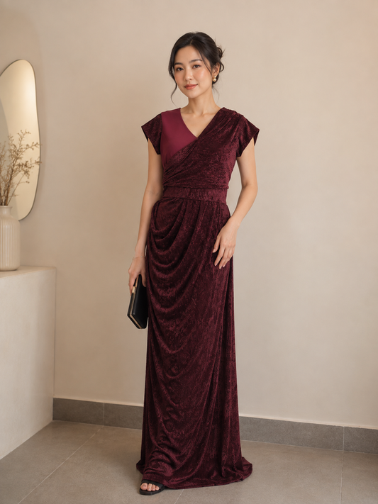 Velvet Drape Elegance Gown