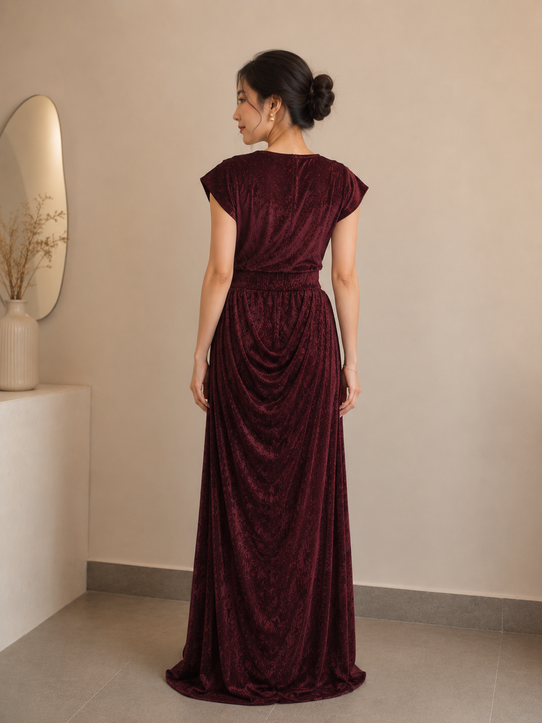 Velvet Drape Elegance Gown