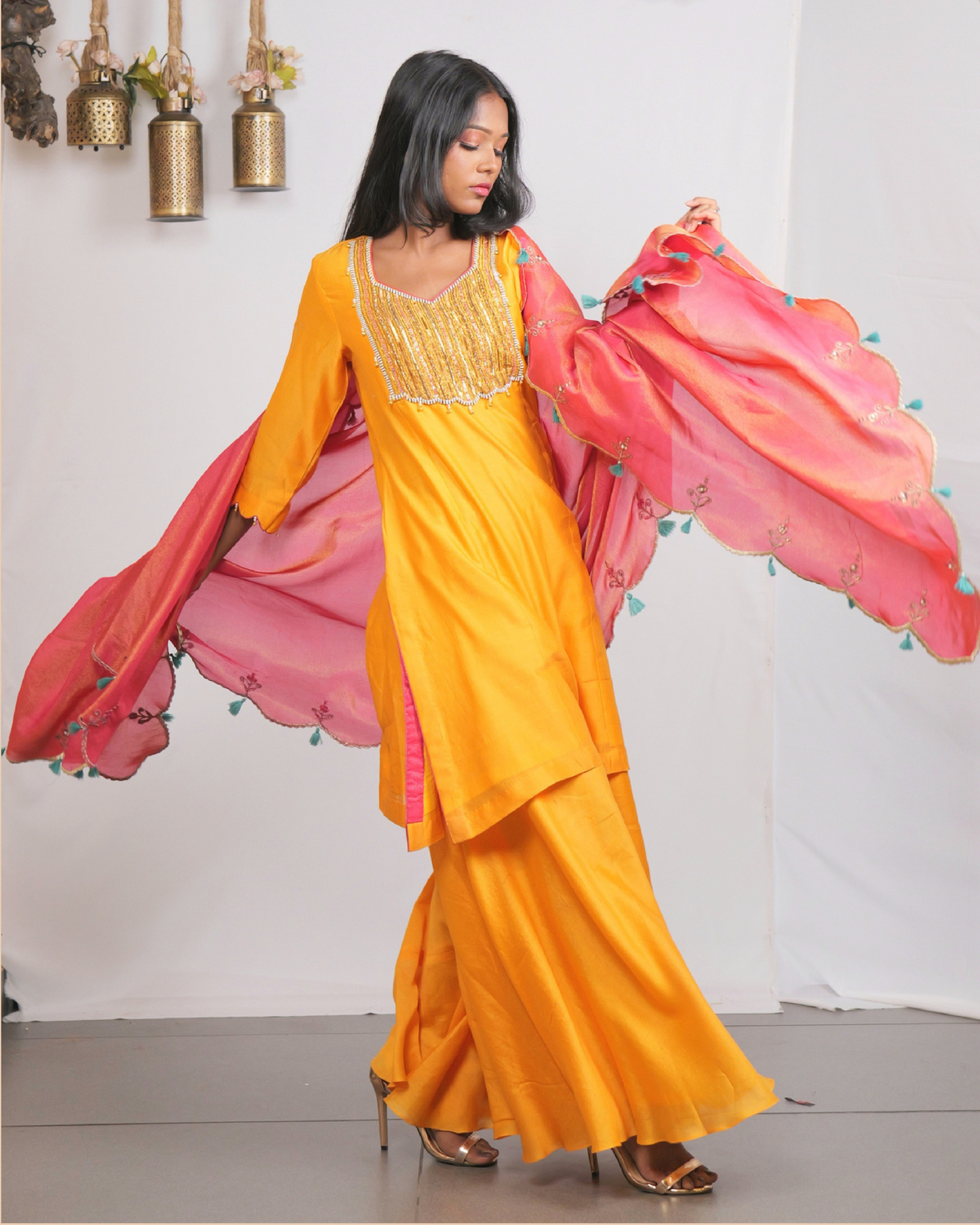 ETHNIC WEAR CHANDERI HAND EMBROIDERY