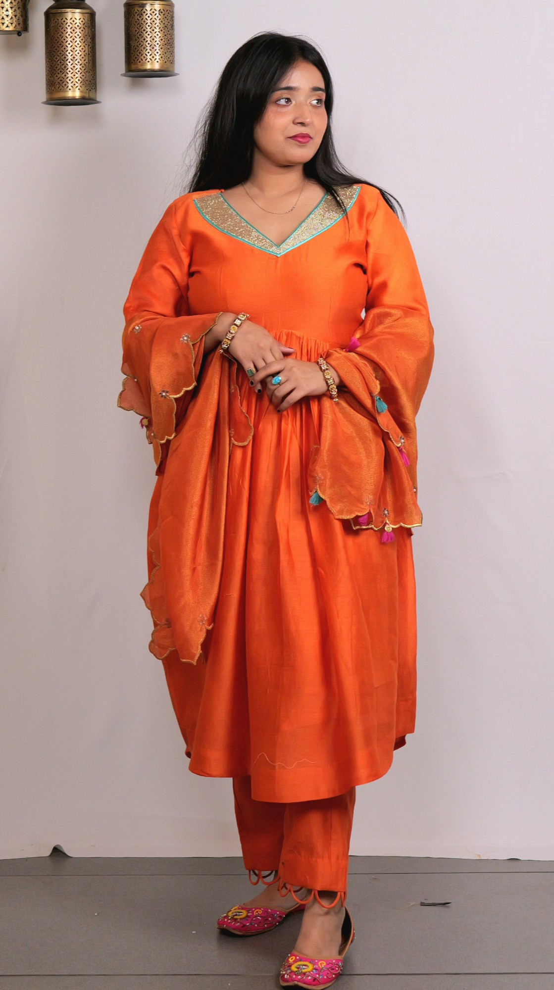 ETHNIC WEAR CHANDERI HAND EMBROIDERY