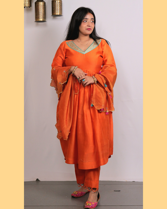 ETHNIC WEAR CHANDERI HAND EMBROIDERY