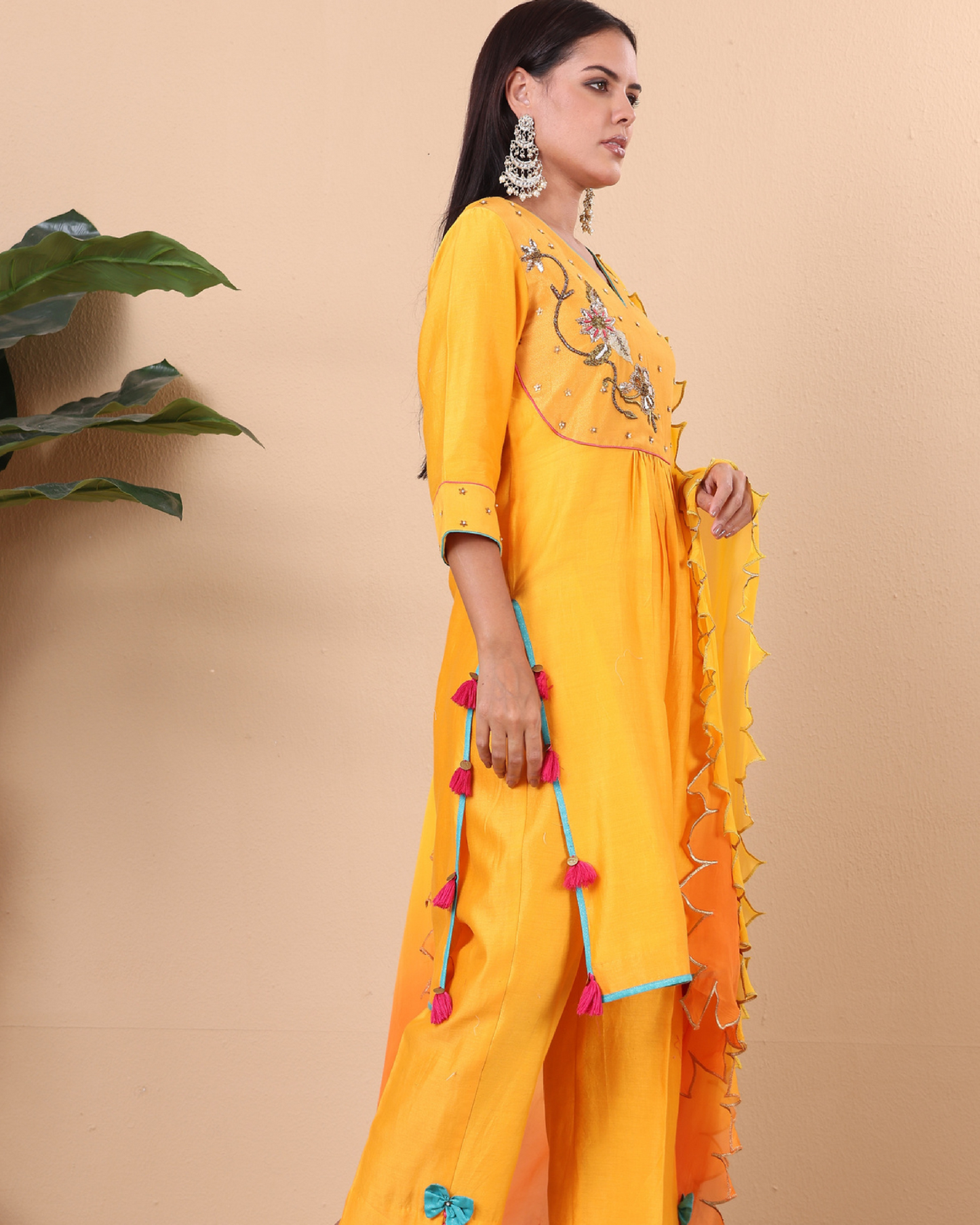 ETHNIC WEAR CHANDERI HAND EMBROIDERY