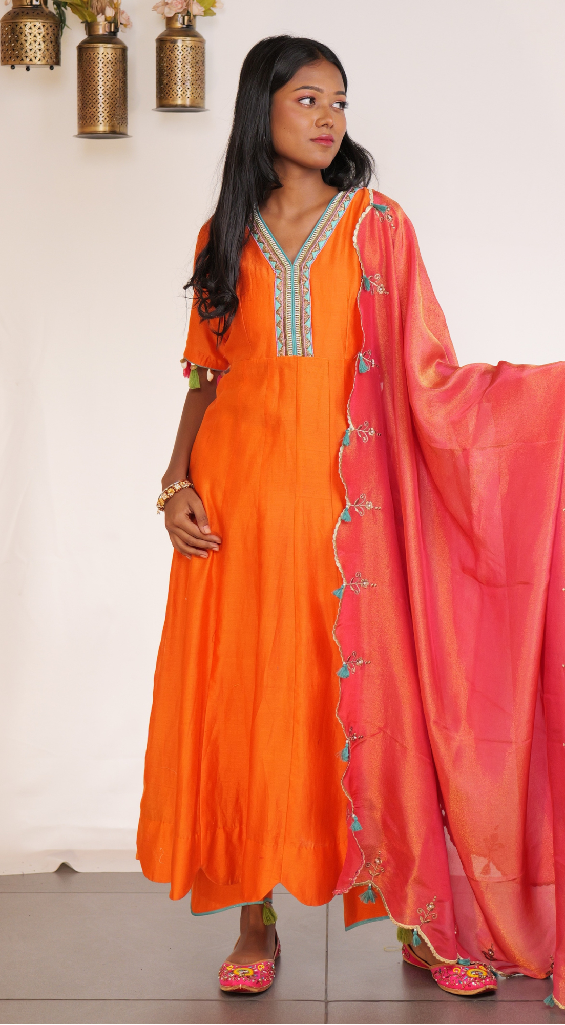 ETHNIC WEAR CHANDERI HAND EMBROIDERY