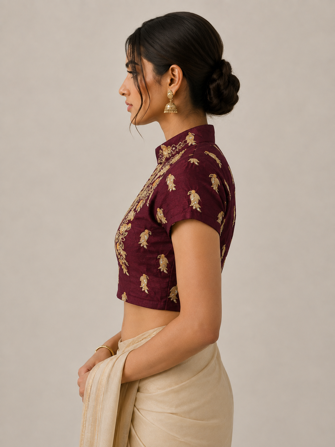Royal Bird Embroidered Blouse