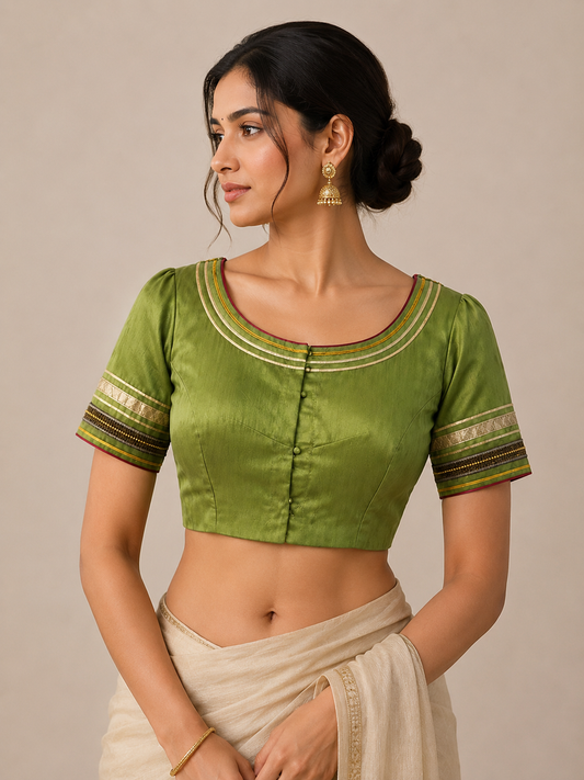 Olive Grace Silk Blouse