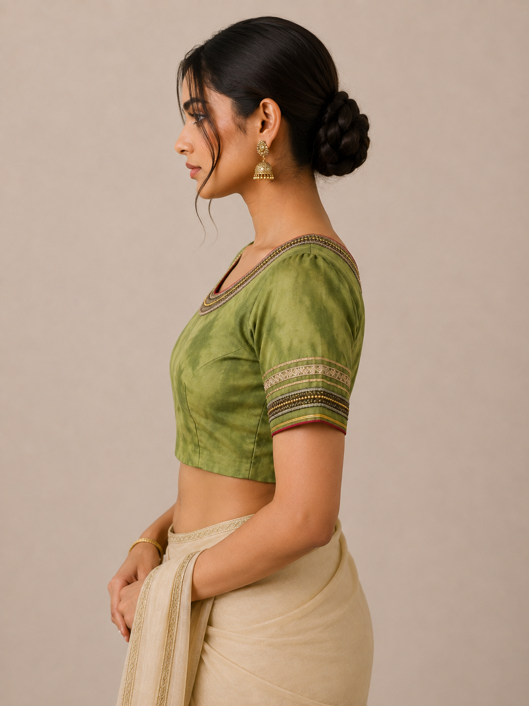 Olive Grace Silk Blouse