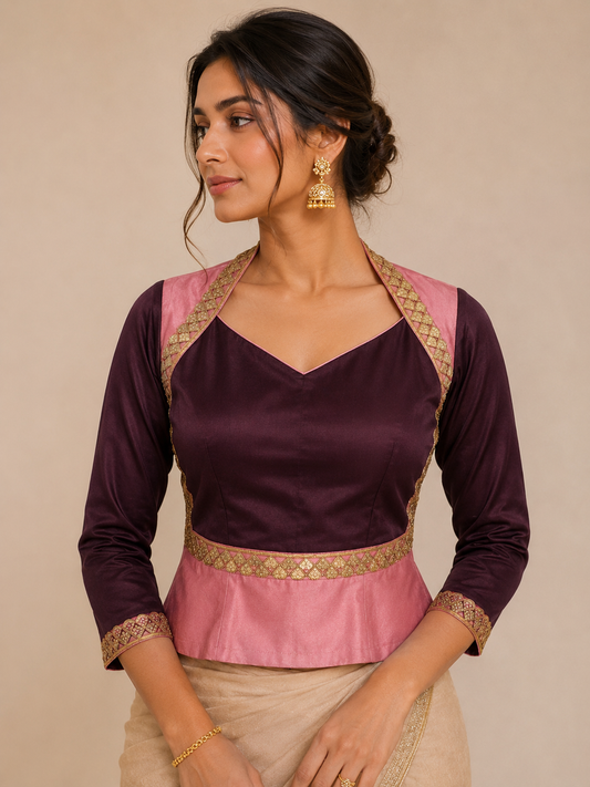 Plum Rose Peplum Blouse