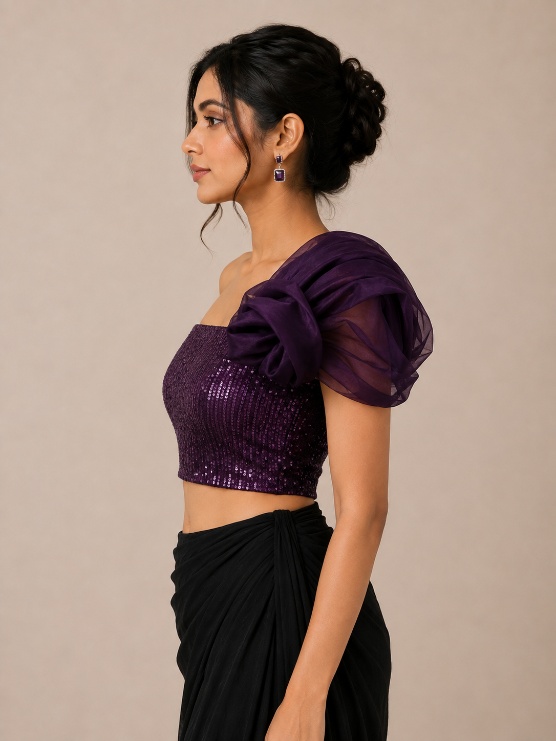 Amethyst Bloom Sequin Blouse