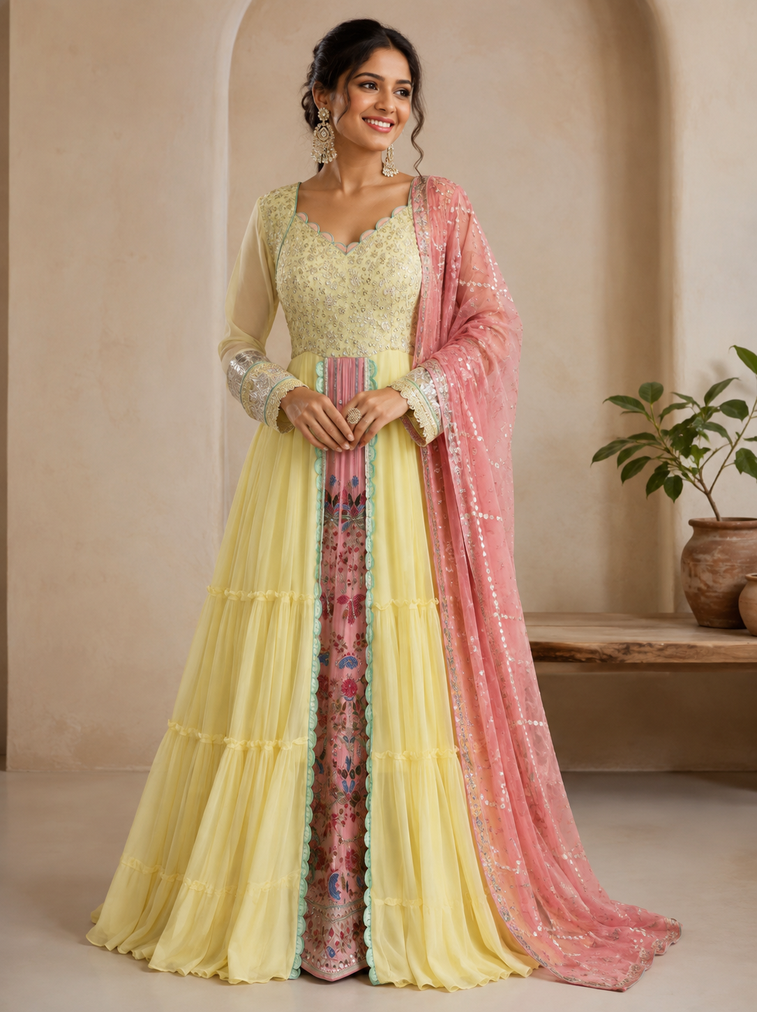 Sunlit Blossom Embroidered Anarkali Set