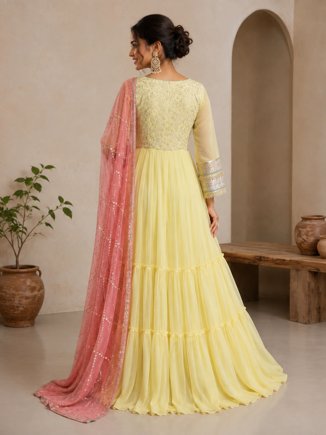 Sunlit Blossom Embroidered Anarkali Set