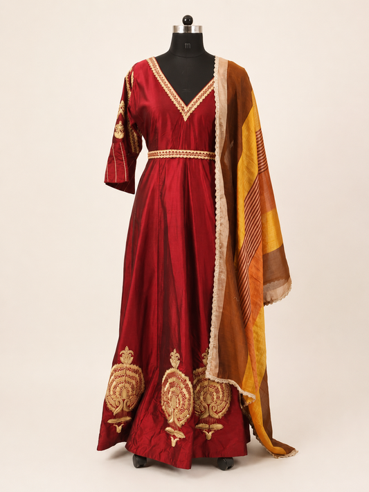 Ruby Heritage Embroidered Anarkali Set