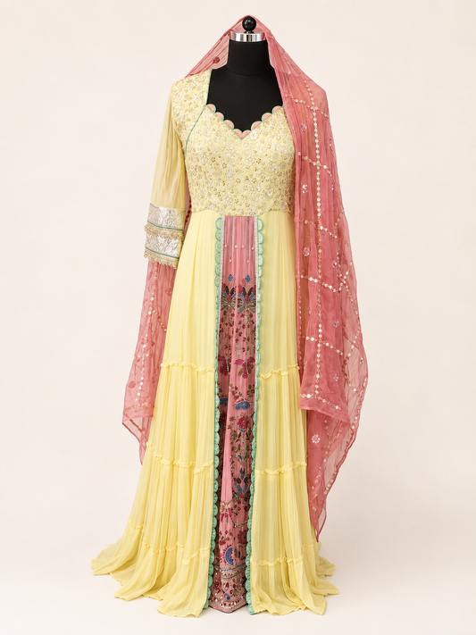 Sunlit Blossom Embroidered Anarkali Set