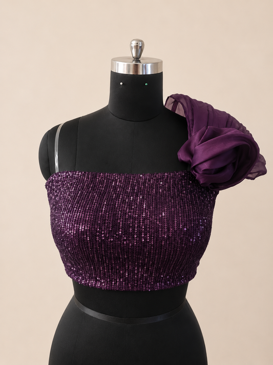 Amethyst Bloom Sequin Blouse