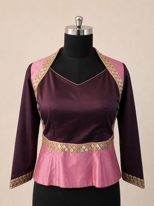 Plum Rose Peplum Blouse