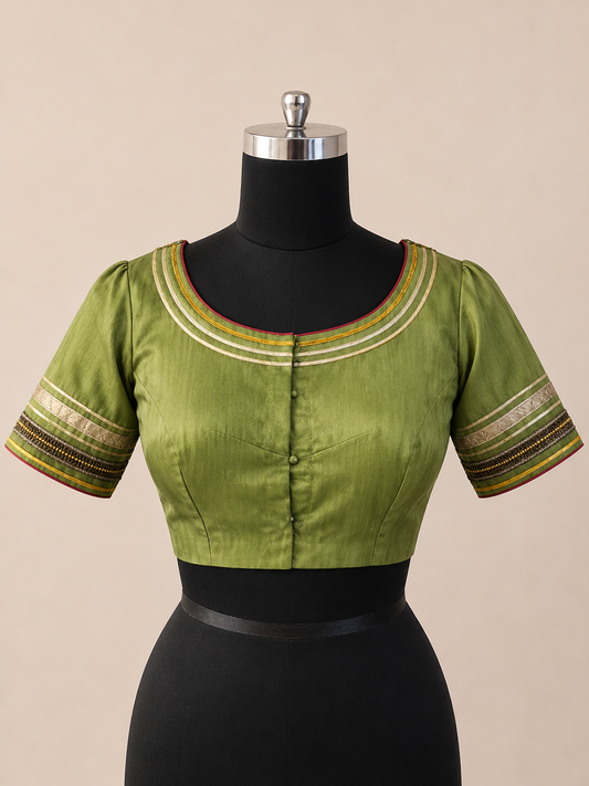 Olive Grace Silk Blouse