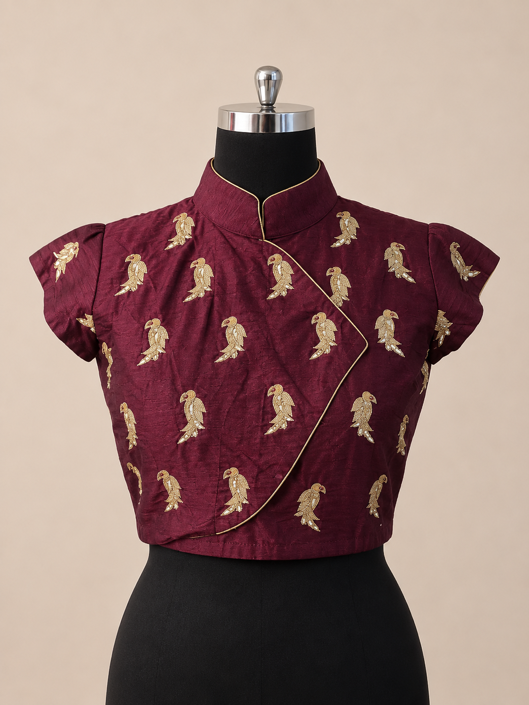 Royal Bird Embroidered Blouse