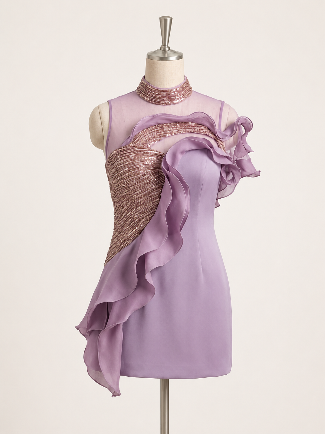 Lilac Luxe Ruffle Cocktail Dress