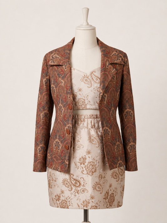 Vintage Paisley Blazer Co-ord Set