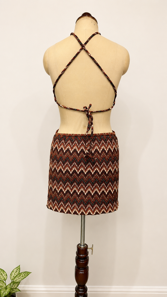 Autumn Muse Backless One Peice