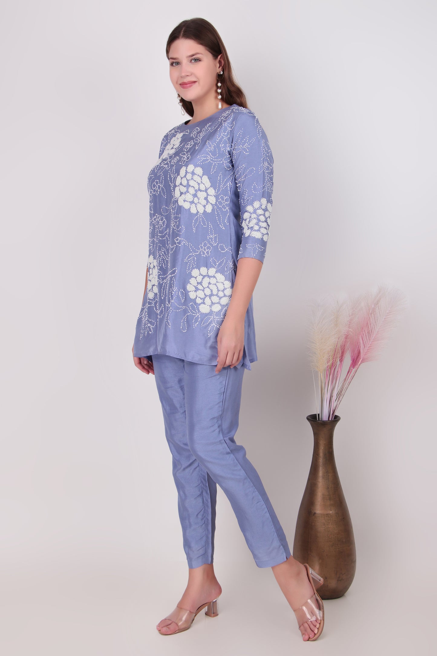 Periwinkle Blue cotton-silk coord set
