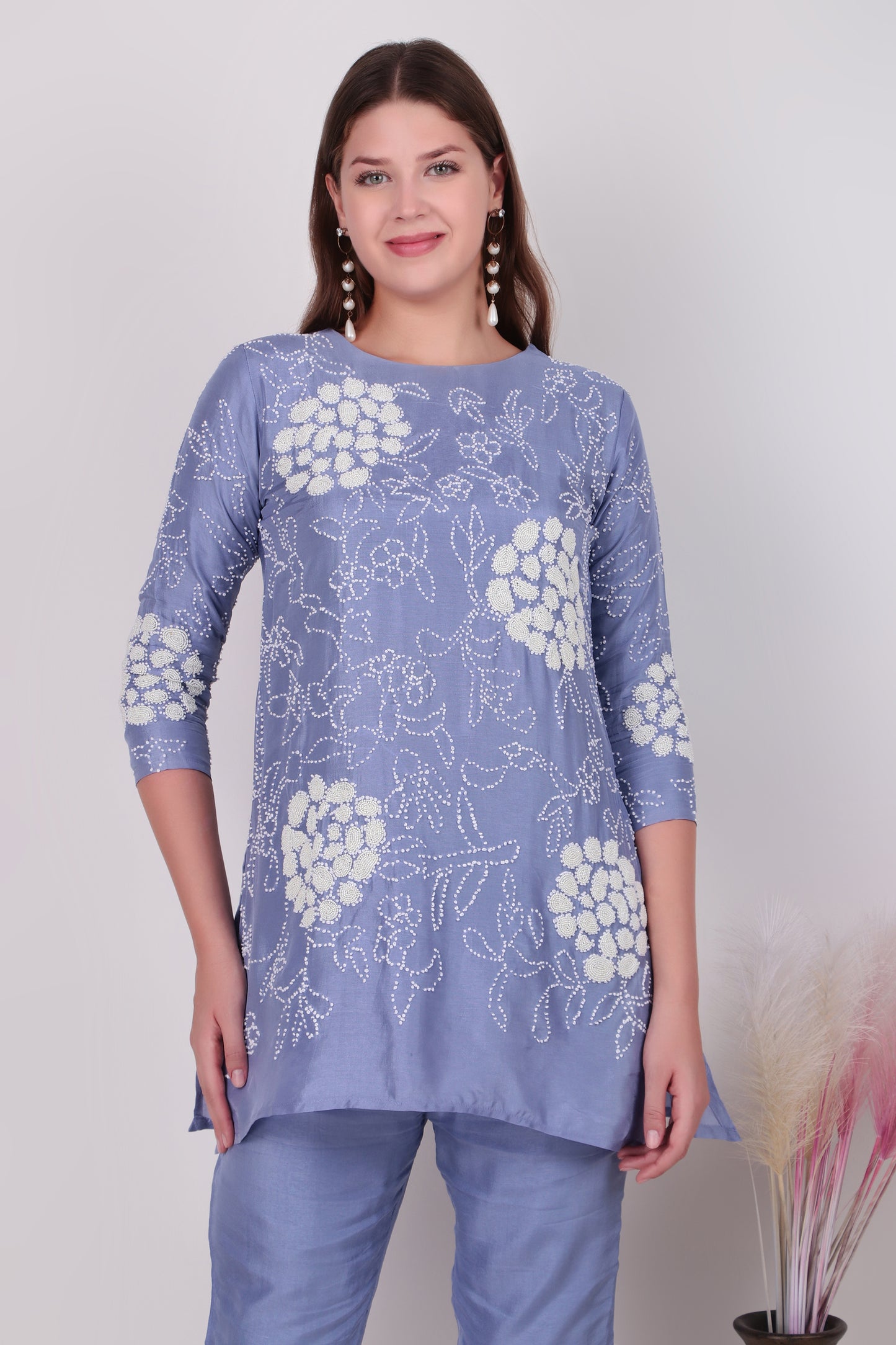 Periwinkle Blue cotton-silk coord set