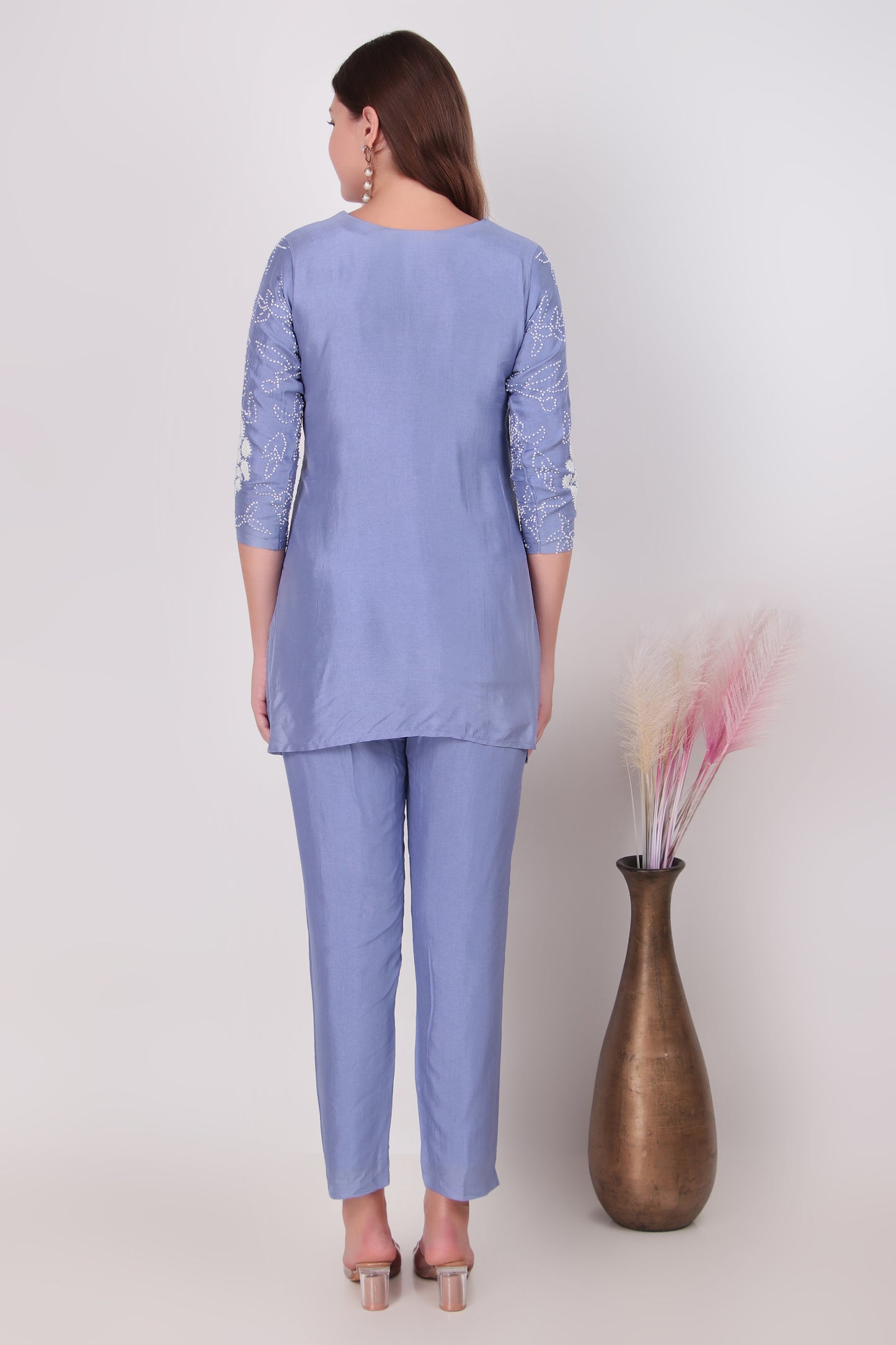 Periwinkle Blue cotton-silk coord set