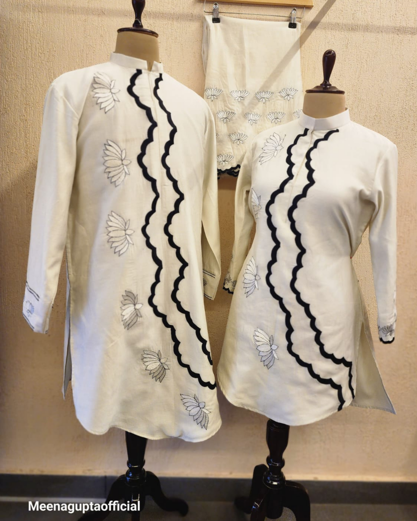 Chanderi Kurta with Lotus Embroidery