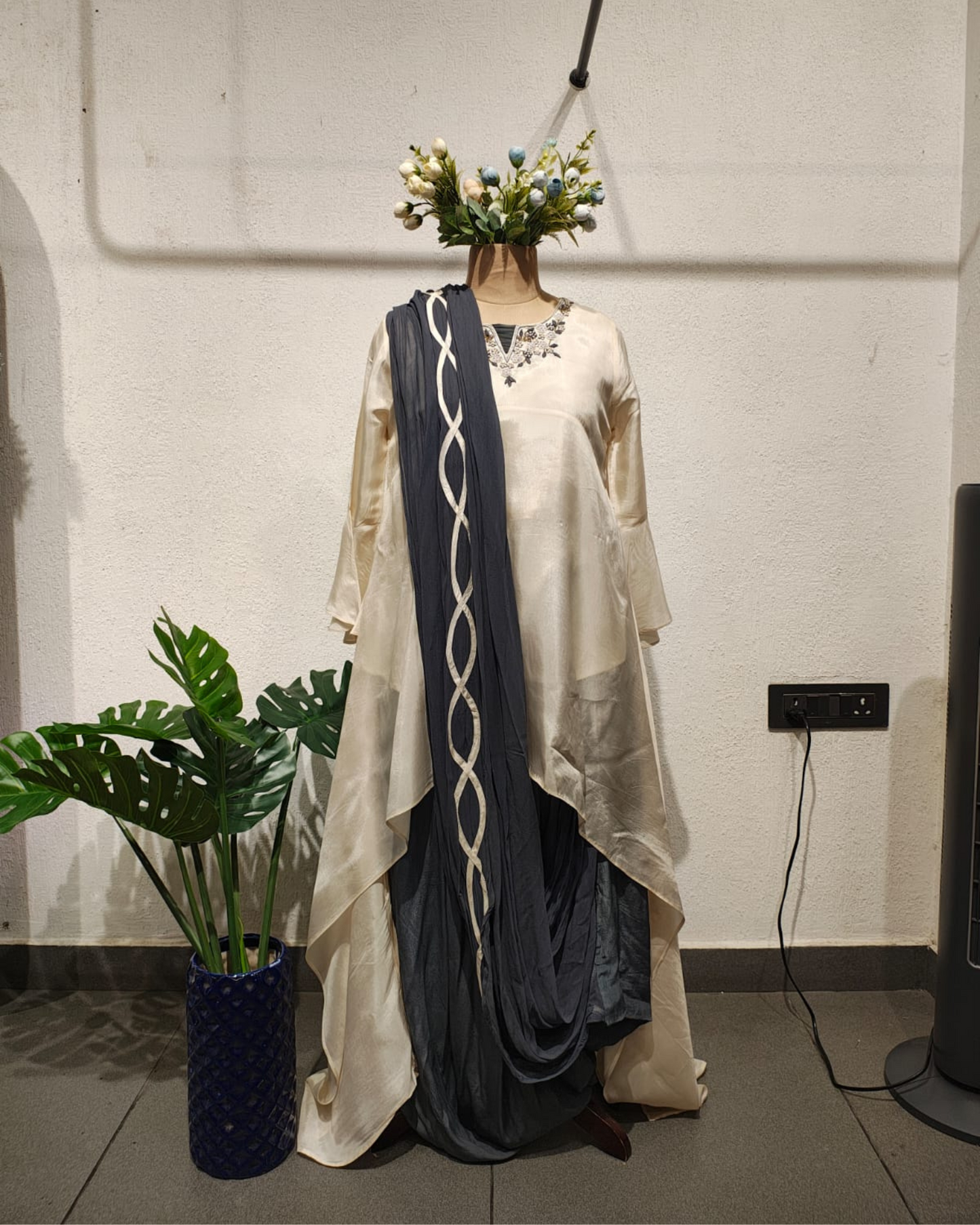 Kaftan with INDOWESTERN drape skirt