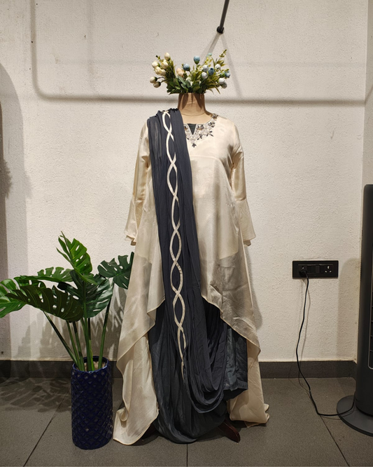 Kaftan with INDOWESTERN drape skirt